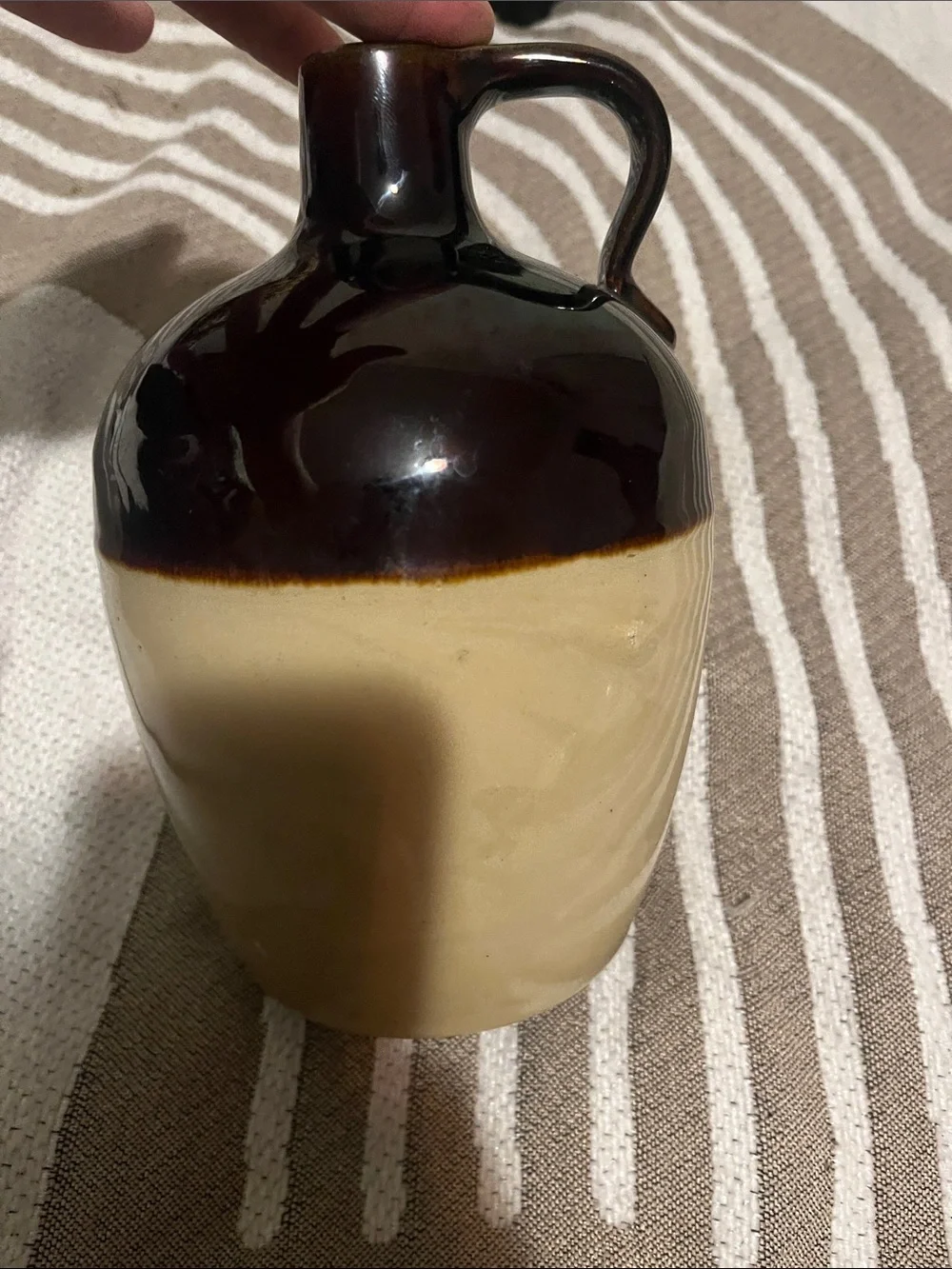 Two-Tone Brown & Cream moon shine jug